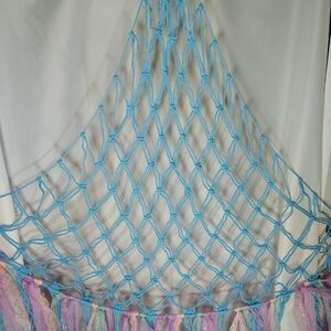 Blue Netting with Pastel Fringe